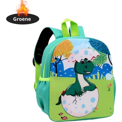 Afbeelding van Livano Rugzak Meisje Jongens Backpack Schooltas Laptoptas Groene Dinosaurus