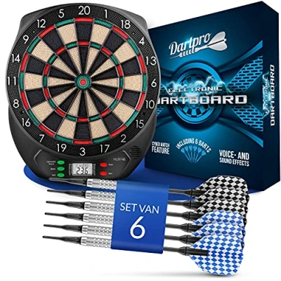 Afbeelding van DartPro HET ORIGINEEL Elektronisch Dartbord met 6 Darts [draadloos te gebruiken] Innovatieve dartmachine 65 varianten voor 1 tot 8 spelers a