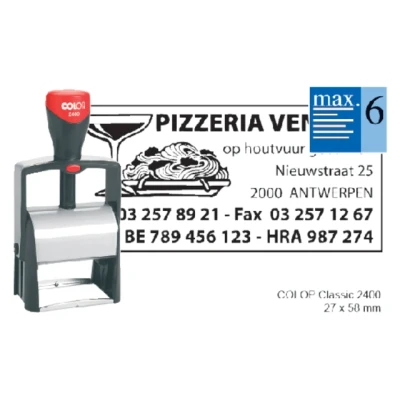 Afbeelding van Tekststempel Colop 2400 personaliseerbaar 6regels 58x27mm