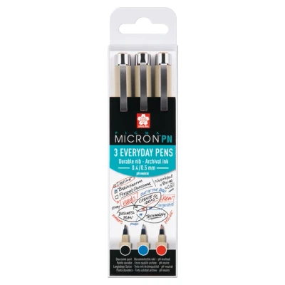 Afbeelding van Fineliner Sakura pigma micron 0.4mm blister à 3 stuks assorti