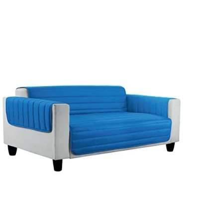 Afbeelding van Elegant Gewatteerde bankhoes Doubleface, lichtgrijs/Royal 3 plaatsen, 100% microfiber,