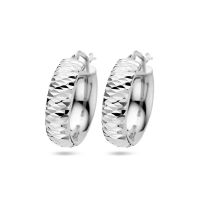 Afbeelding van zilver gerhodineerd oorringen gediamanteerd 1336873