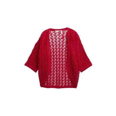 Afbeelding van TOM Tailor Short Bolero Vest, Dames, Maat: XXL, Raspberry red