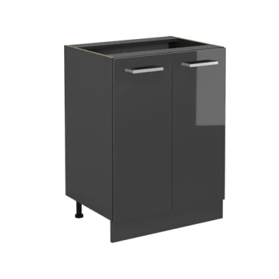 Afbeelding van Vicco Keukenonderkast R Line, Antraciet Hoogglans/Antraciet, 60 cm zonder werkblad