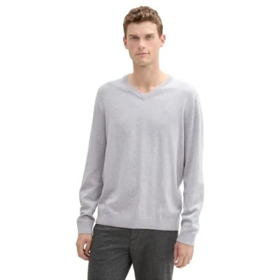 Afbeelding van TOM TAILOR heren trui, 15398 Light Stone Grey Melange, M