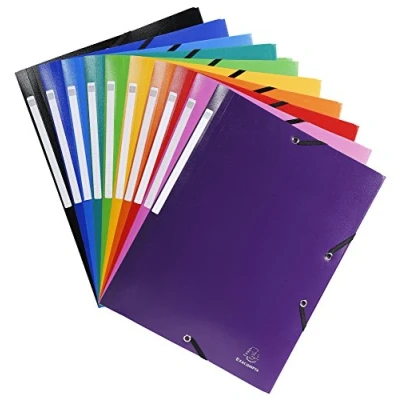 Afbeelding van Exacompta elastomap 10 geassorteerde kleuren: zwart, donkerblauw, lichtblauw, turkoois, groen, geel, o... 25 stuks