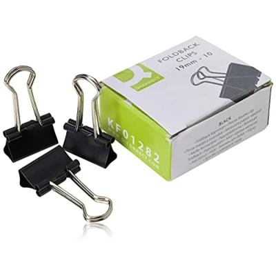 Afbeelding van Q CONNECT foldbackclip, zwart, 19 mm, doosje van 10 stuks 12