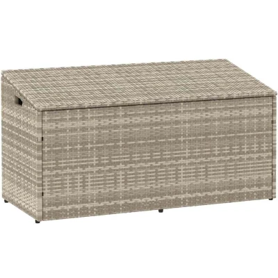 Afbeelding van vidaXL Tuinbox 110x50x58 cm poly rattan lichtgrijs