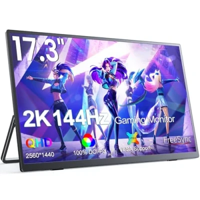 Afbeelding van UPERFECT Draagbare Monitor 2K 144Hz 17,3 Inch Mobiel Display met 2560 * 1440 400 Nits IPS Scherm Mini HDM Type C voor Laptop PC PS4/5 Xbo Switch VESA Compatibel