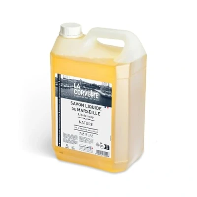 Afbeelding van La Corvette Marseille Vloeibare Zeep Naturel 5L Navulverpakking 96% Natuurlijke Ingrediënten Plantaardige Zonder Parabenen