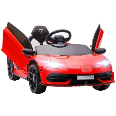 Afbeelding van HOMCOM Kinder Elektroauto 12V Elektrisches Kinderfahrzeug, Elektrofahrzeug inkl 2,4G Fernbedienung, Kinderauto mit MP3 Player, Hupe, Licht, für 3 5 Jahre Kinder, Rot