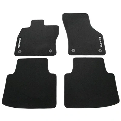 Afbeelding van Skoda 3V1061404B textiel vloermatten 4x stoffen matten zwart met SUPERB opschrift