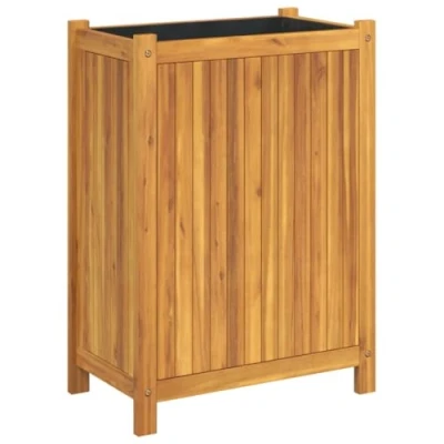 Afbeelding van Plantenbak met voering 54x31x75 cm massief acaciahout