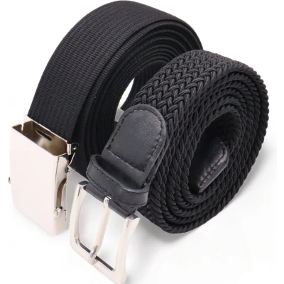 Afbeelding van Safekeepers elastische Riem Stretch Gevlochten Zwart en Tactical belt Koppelriem 2 Stuks