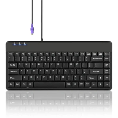 Afbeelding van Perixx PERIBOARD 409P PS2 Mini toetsenbord, bedraad, zwart, Amerikaanse lay out