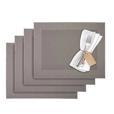 Afbeelding van Westmark Set van 4 placemats, 42 x 32 cm, synthetisch weefsel, grijs/bruin, Saleen collectie: Home