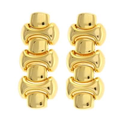 Afbeelding van Behave Oorbellen stekers staaf goud kleur 4cm