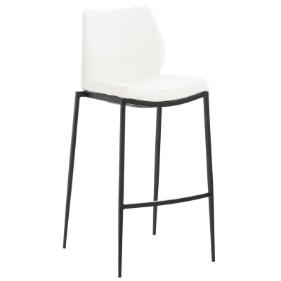 Afbeelding van Barkruk Stavanger Kunstleer Zwart Frame Wit