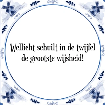 Afbeelding van Wellicht schuilt in de twijfel grootste wijshe Tegeltje + Spreuk