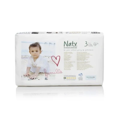 Afbeelding van Naty by Nature Babycare Ecoluiers, maat 3, 4 9 kg, per stuk verpakt (52 stuks)