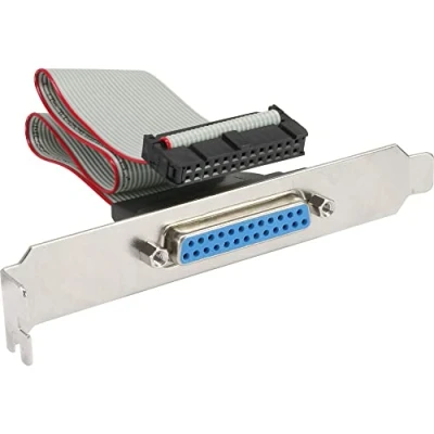 Afbeelding van InLine® Parallel slotplaatje met 25 pins D Sub socket naar 26 strip, 0.5m