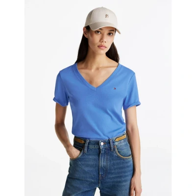 Afbeelding van Tommy Hilfiger NEW SLIM CODY V NECK Tshirt basic, Dames, Maat: Large, Blue spell