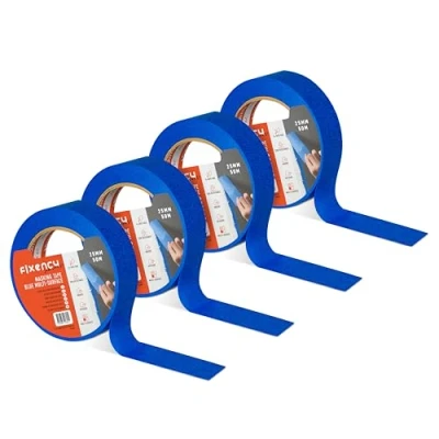 Afbeelding van Fixency 4x Afplakband (25 mm x 50 m) I Blauw voor Schilderen en Renoveren Schilderen, Lakken,