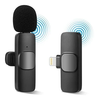 Afbeelding van draadloze Lavalier microfoon voor iPhone iPad, Plug Play opname, livestreaming, YouTube, TikTok, Facebook, ruisonderdrukking/geen APP &amp; Bluetooth nodig