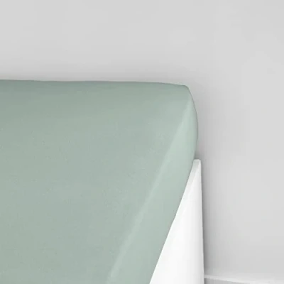 Afbeelding van Hoeslaken, 140 x 190 cm, voor tweepersoonsbed, jersey, Uni Celadon