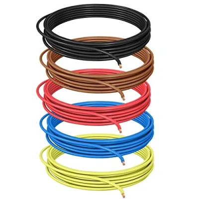 Afbeelding van DCSk 0,75mm² 10m automobiel kabel FLRY B asymmetrische set 5 kleuren 0,75 mm² streng rood zwart blauw bruin geel 10 m ring