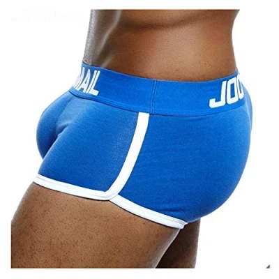 Afbeelding van JOCKMAIL Heren Boxers met Butt Pad Atletisch Fietsen Ondergoed Boxer Korte Katoen Hip Up Bulge Voor en Terug Push Cup