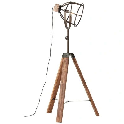 Afbeelding van Brilliant vloerlamp Matrix zwart hout