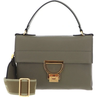 Afbeelding van COCCINELLE Leren Handtas Schoudertas Arlettis Signature Handbag Grained Leather Laurel Green Olijfgroen