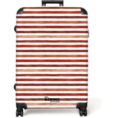 Afbeelding van NoBoringSuitcases.com® Koffer groot Reiskoffer lichtgewicht Strepen patroon rood Rolkoffer met 4 wielen Grote trolley XL 98 liter bagage