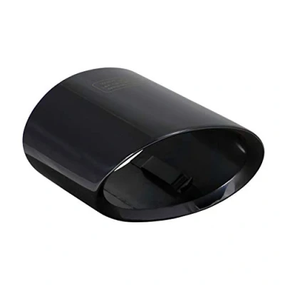 Afbeelding van L&amp;P A309 uitlaatsierstuk eindpijp ovaal zwart roestvrij staal spiegel gepolijst compatibel met 3 serie e90 e91 vorFacelift Bj. 2004 2007 uitlaat diafragma plug play reserveonderdeel OEM 82120398333