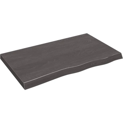 Afbeelding van vidaXL Wastafelblad 100x60x(2 6) cm behandeld massief hout donkerbruin