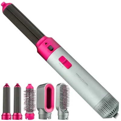 Afbeelding van ProfiCare HAS 3132 Heteluchtborstel 4 in1 Hairstyler voor krullen, volume, stijlen en drogen grijs/pink 3 standen