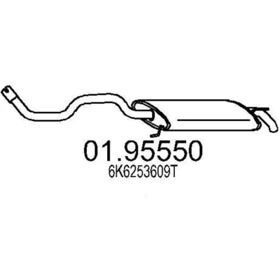 Afbeelding van MTS 01.95550 Einddemper 1270mm SEAT: Ibiza II (6K1) 1.4 i, 1.9 D, 1.0 1.4, SDI 1993 2002