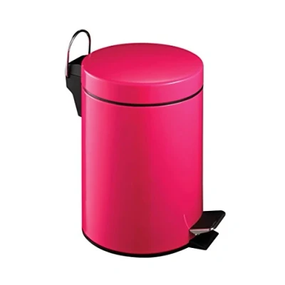 Afbeelding van Premier Housewares 506420 Pedaalemmer Hot Pink Keuken Bin Rvs Badkamer Pedaal Push Bakken Recycling 3 L H26 x B17 D23cm