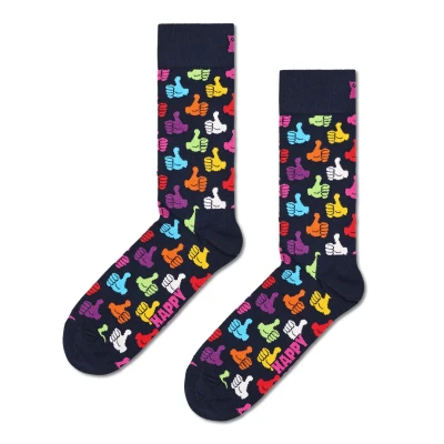 Afbeelding van Happy Socks Thumbs Up Donkerblauw multi Unisex Maat 36 40