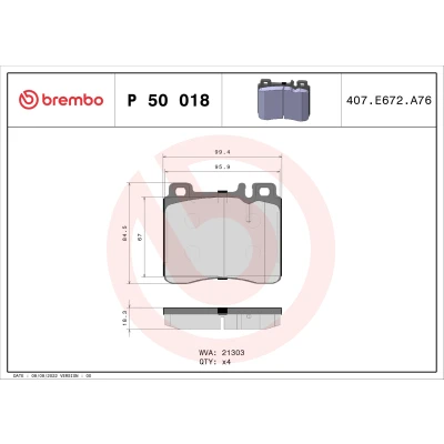 Afbeelding van Brembo Remblokset P 50 018