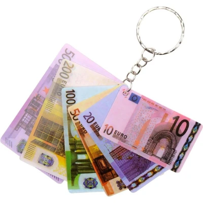 Afbeelding van Sleutelhanger Eurobiljetten 12 stuks
