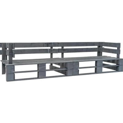 Afbeelding van vidaXL Tuinbank 2 zits pallet hout grijs