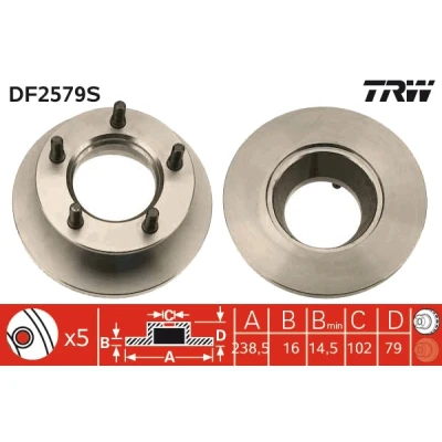 Afbeelding van Trw Remschijf DF2579S