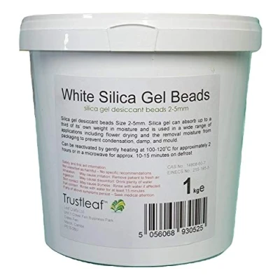 Afbeelding van Trustleaf 1kg TUB White Silicagel Droogmiddel 2 5mm Kralen Bloem Drogen (xkg wb) (1kg Tub)