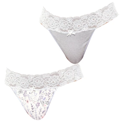 Afbeelding van Set Van 2 Coquettes Katoenen Strings JPT1 Voor Dames Maat S/M