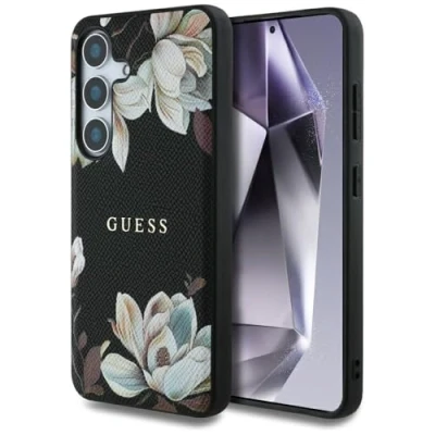 Afbeelding van Etui Guess Grained Printed Flower Pattern Magsafe Do Samsung Galaxy S25 Czarny