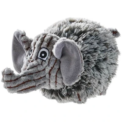Afbeelding van PORI hondenspeelgoed, met egelbal, pluche bekleding, olifanten look, M, grijs
