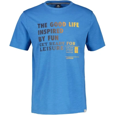 Afbeelding van Lerros T shirt Heren L 433 LAGOON BLUE Katoen 2463070