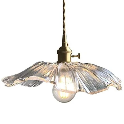 Afbeelding van Hobaca E27 Lotus blad Glas Goud Koper Modern Noords Hanglampen Hanglamp Keuken Eiland verlichtingsarmatuur Eetkamer Woonkamer